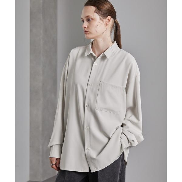 シャツ 綾トロミ オーバーサイズドレープリラクシングL/Sシャツ メンズ レディース の商品画像