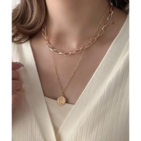 ネックレス 「apres jour clair×ARIAZ」2連コインネックレス レディース