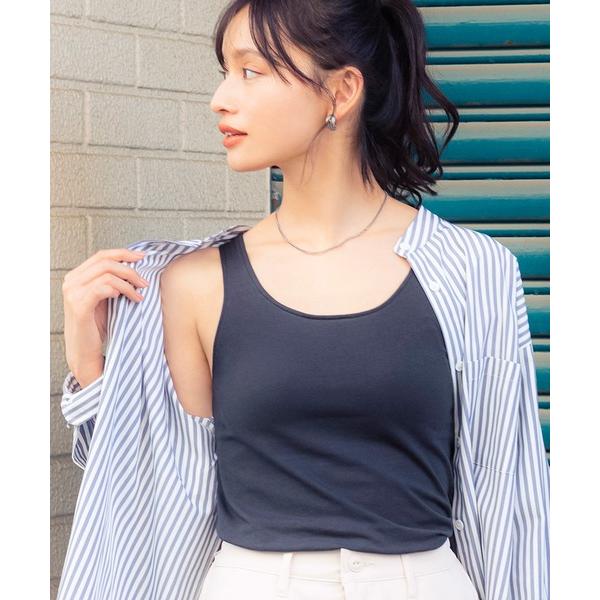 インナーシャツ 肌着 「シンクロブラトップ 綿混タイプ」カップ付きタンクトップ レディース の商品画像