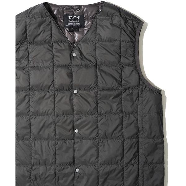 ダウンベスト ベスト 「TAION/タイオン」 V NECK BUTTON DOWN VEST/インナーダウンベスト メンズ レディース