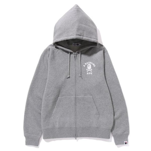 メンズ パーカー APE CROSSBONE COLLEGE ZIP HOODIE M