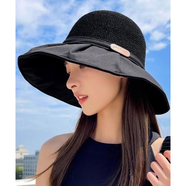 帽子 ハット 日焼け防止帽子 レディースストローハット レディース の商品画像