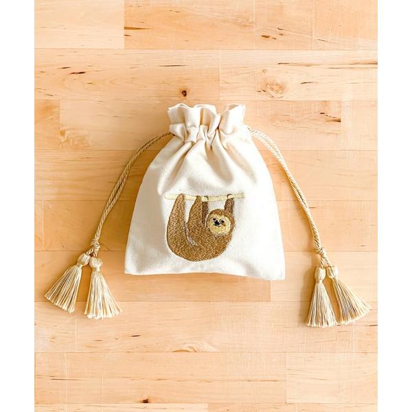 ポーチ アニマル刺繍巾着ポーチ3 レディース メンズ