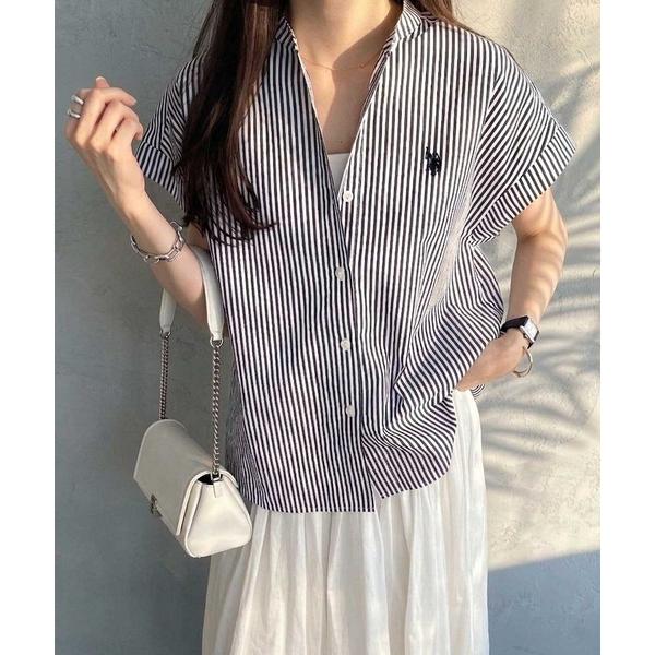 ブラウス シャツ GeeRA別注「U.S. POLO ASSN.」夏 におすすめ！フレンチスリーブワンポイント刺繍シャツブラウス レディース（Yahoo!・ZOZOTOWN Yahoo!店）