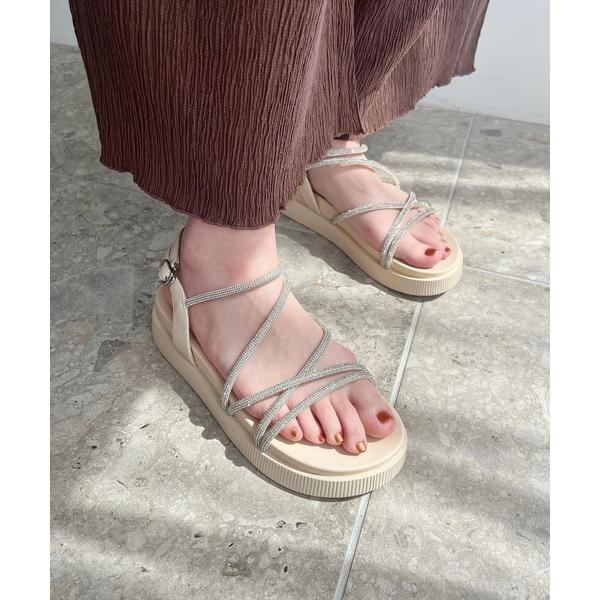 サンダル ラインストーンストラップサンダル/41217 レディース の商品画像