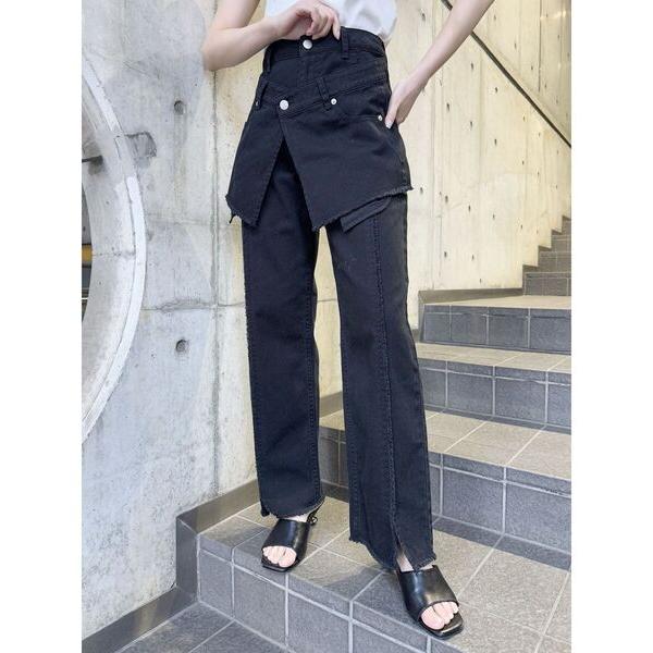 ジーンズ デニム デニムパンツ 「SET UP対応」 スカートレイヤードデニム レディース