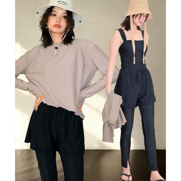 水着 水着 レディース 体型カバー ラッシュガード 5点セット タンキニ 紫外線カット率 99.9%以上 UPF50+ uvカット フィットネス ラッ の商品画像