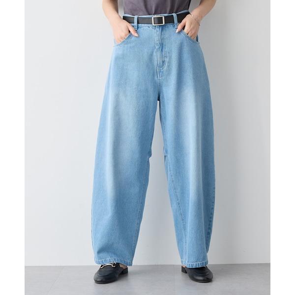 ワイドパンツ ジーンズ デニム デニムパンツ 「新色追加」カーブデニムパンツ「オーガニックコットン」 レディース
