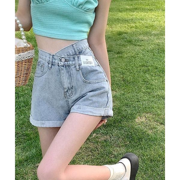ワイドパンツ ジーンズ デニム デニムパンツ デニムショートパンツレディース美脚短パン レディース