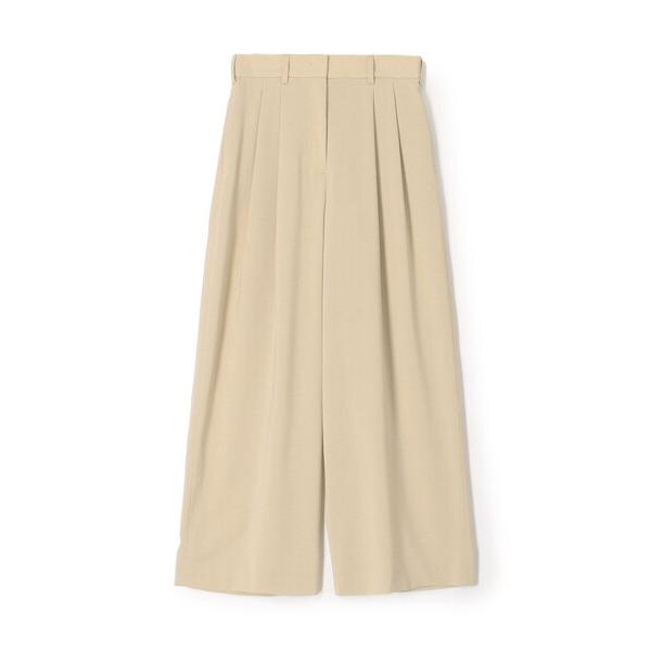 ワイドパンツ パンツ ポリエステルツイル ２タックスラックスパンツ レディース