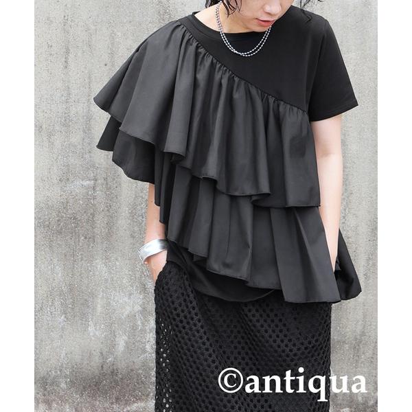 アンティカ antiqua tシャツ 半袖 フリルTシャツ レディース