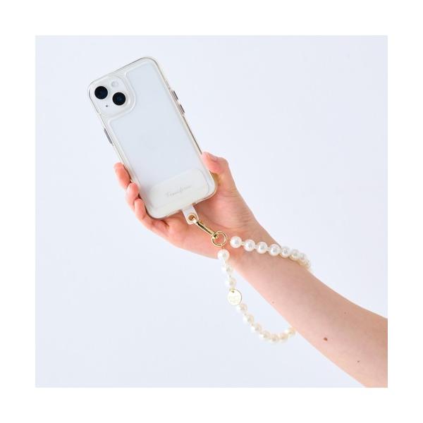 スマホハンドストラップ パール ホワイト (ストラップシート付)（Yahoo!・ZOZOTOWN Yahoo!店）