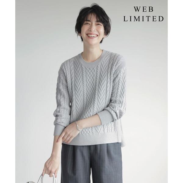 ニット セーター 「WEB限定カラーあり・洗える」EIGER CORD ALAN クルーネックプルオーバー ニット レディース