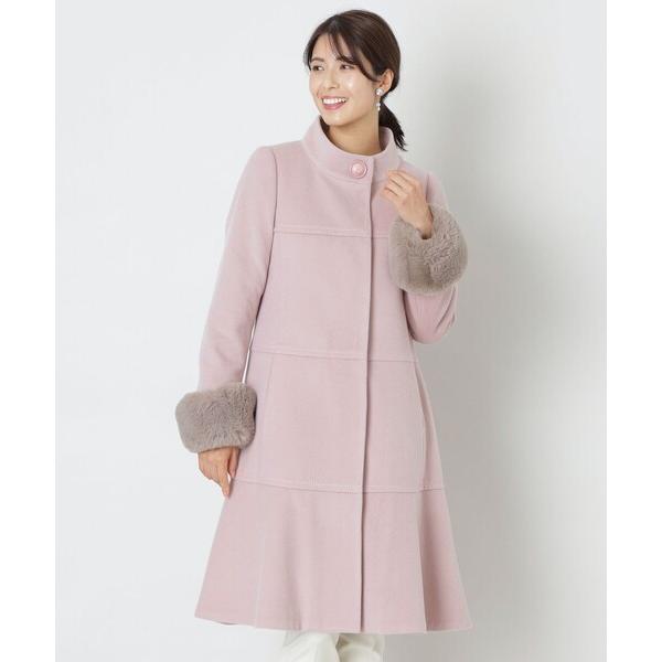 コート アウター ウールビーバー スタンドアウェーカラーコート レディース