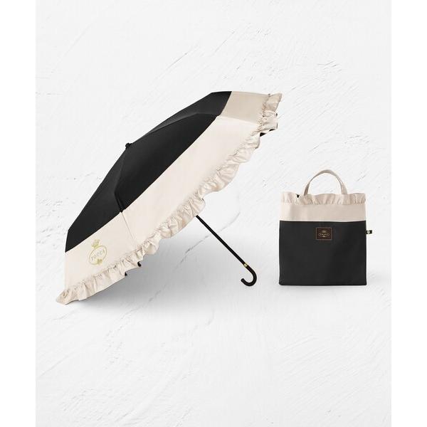 折りたたみ傘 「晴雨兼用・UVカット100%生地」LOGO FRILL UMBRELLA 折り畳み傘 レディース の商品画像