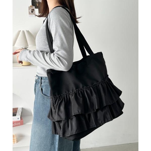 トートバッグ 「A4サイズ対応」2wayフリルトートバッグ レディース の商品画像