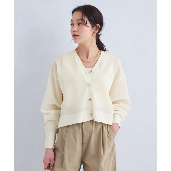 カーディガン パフ シアー ニット カーディガン -ウォッシャブル- レディース の商品画像