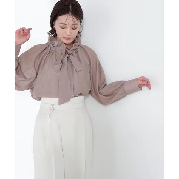 ブラウス シャツ 「美人百花掲載」シアーボウタイブラウス レディース の商品画像