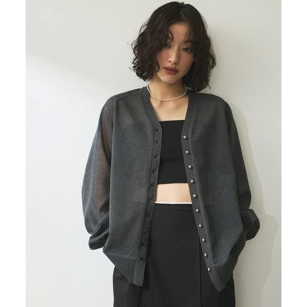 カーディガン 「WEB限定」・「サステナブル」メニーボタンシアーニットカーディガン レディース の商品画像
