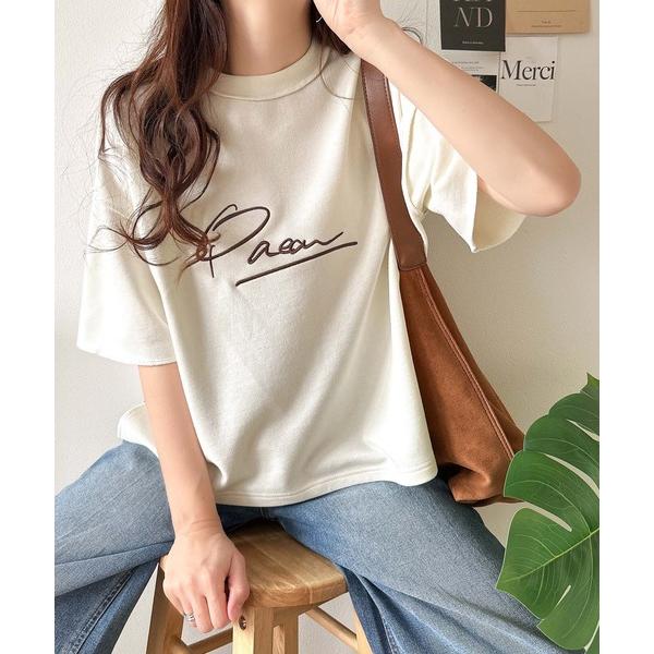 tシャツ 「JaVaジャバコラボ」大胆ロゴで魅せる。前後2way裏毛胸元PAEANロゴ半袖Tシャツ レディース（Yahoo!・ZOZOTOWN Yahoo!店）