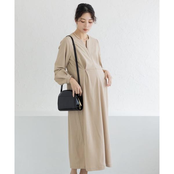 マタニティ 入学式 卒業式 Ｍｏｒｅｄｄｅ　マタニティ・産後使える　授乳が簡単　上品キーネックのワンピース（Yahoo!・ZOZOTOWN Yahoo!店）