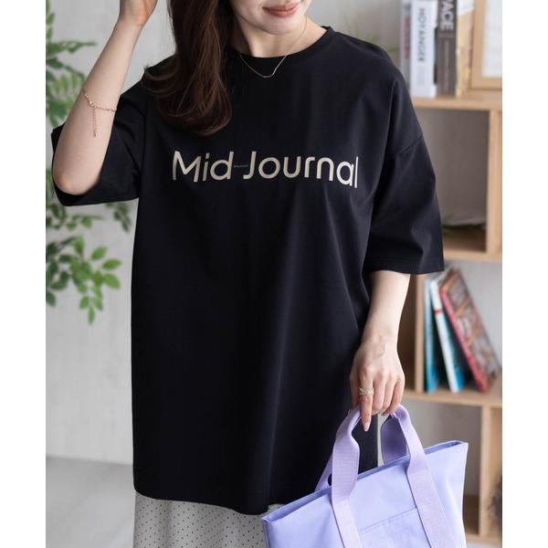 tシャツ 半袖 HusHusH ロゴプリントチュニック レディース