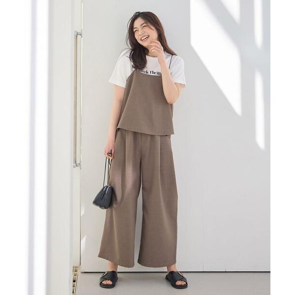 セットアップ 「2SET/洗濯機可」テックリネンキャミソール×パンツセットアップ レディース の商品画像