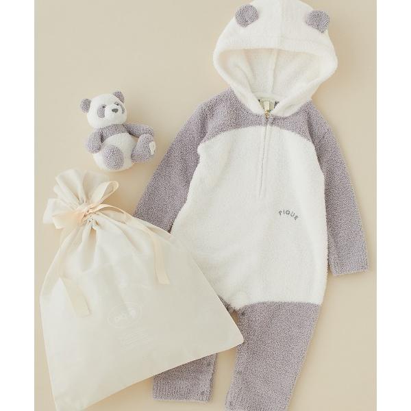 出産祝い 「ラッピング済み」「BABY」パウダーアニマルロンパース＆ぬいぐるみSET