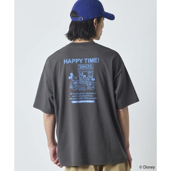 tシャツ 限定展開/DISNEY ディズニー/ミッキーマウス/ 別注 ビッグシルエット バックプリントTシャツ/HAPPY TIME メンズ レディー の商品画像