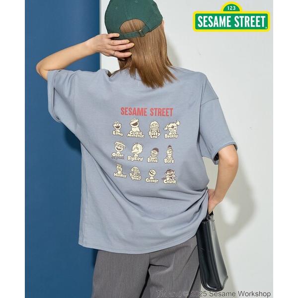 tシャツ 限定展開/別注/SESAME STREET/セサミストリート　集合 バックプリント 半袖 Tシャツ レディース の商品画像