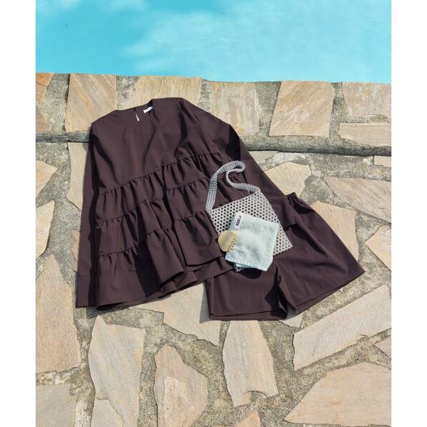 ラッシュガード 限定展開　ギャザー フリル チュニック 2セット ラッシュガード（トップス・パンツ） レディース の商品画像