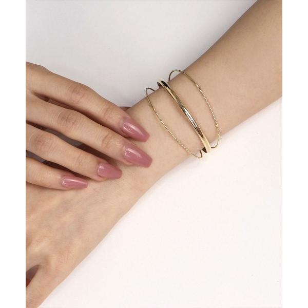 バングル 3連 メタルバングル レディース