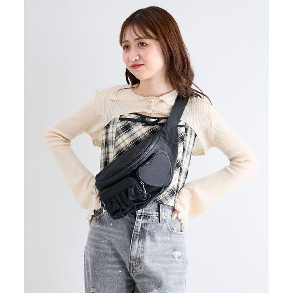 ウエストポーチ ウエストバッグ ハート×フリルウエストポーチ レディース の商品画像