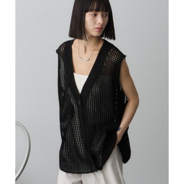 ベスト ジレ オーバーサイジングシアーメッシュベスト レディース の商品画像