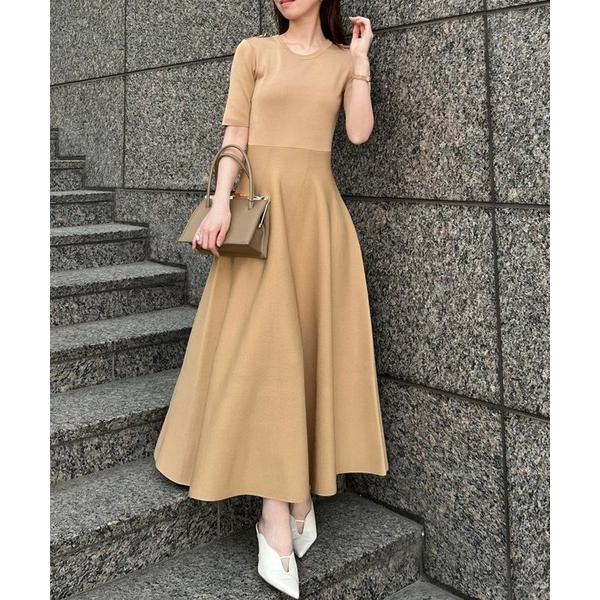 ワンピース ダブルフェイスニットフレアワンピース の商品画像