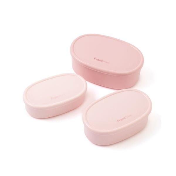 キッチン ロゴ フードコンテナ 3個セット ピンク の商品画像