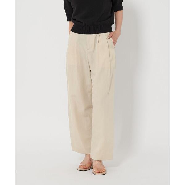 パンツ ポリエステルブレンド バックゴム タックワイドパンツ レディース の商品画像
