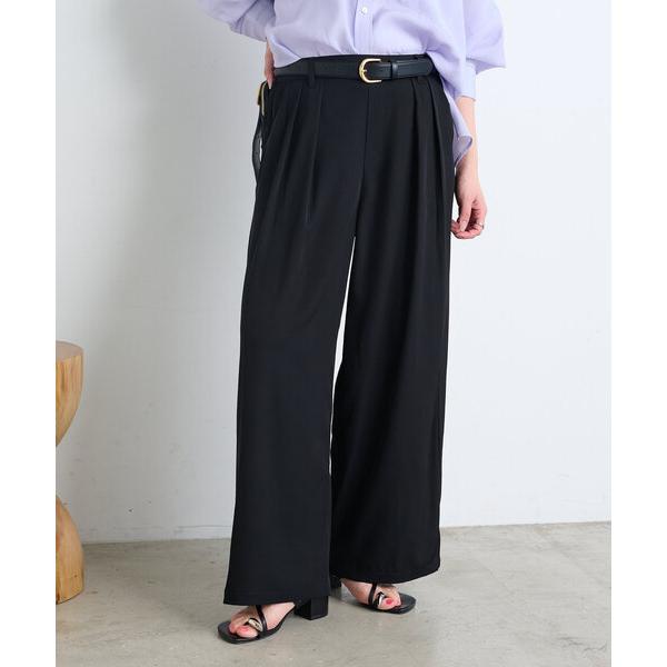 パンツ 「サイズ展開あり」ループ付きトロミワイドパンツ レディース の商品画像