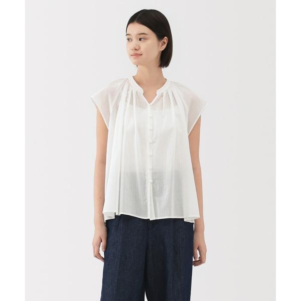 ブラウス シャツ 婦人　強撚ボイル　フレンチスリーブブラウス レディース の商品画像