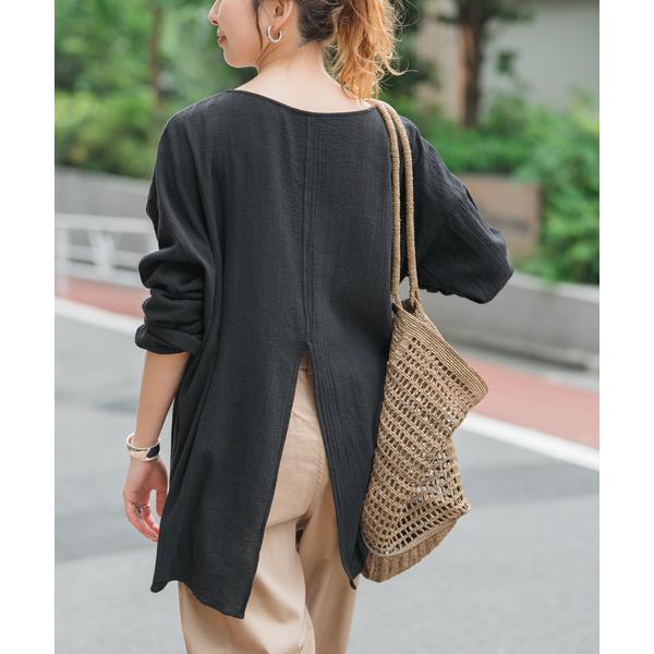 ブラウス シャツ コットンクレープルーズプルオーバー レディース の商品画像