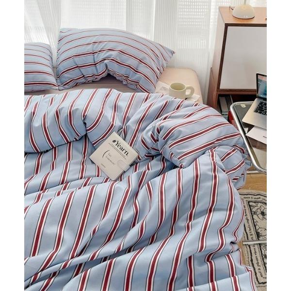 ベッド 寝具 マルチストライプベッドカバー４点セット の商品画像