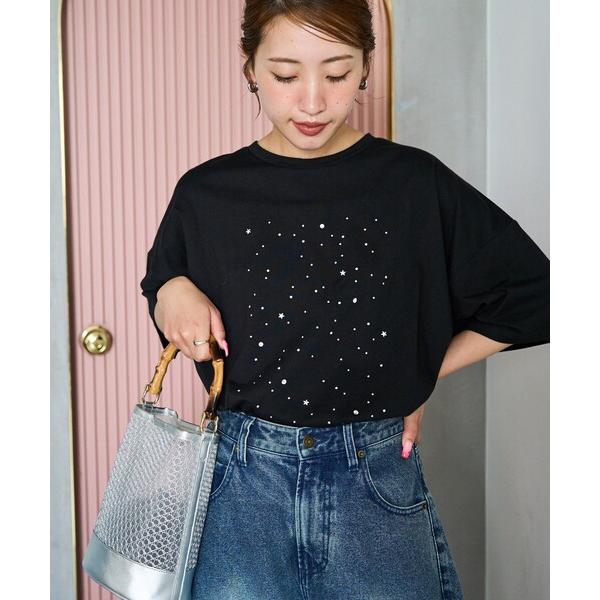 tシャツ 限定展開　キラキラ ホット ビックシルエット 半袖 Tシャツ レディース の商品画像