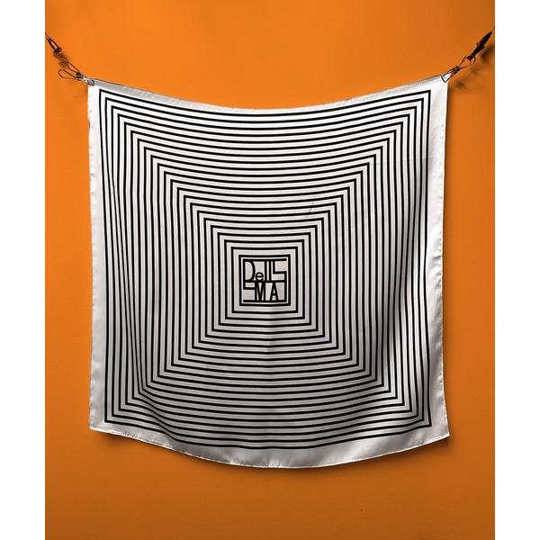 スカーフ バンダナ 5A1 大判スカーフ ヘッドスカーフ 68cm×68cm シルクライク オプティカル ペイズリー チェーン柄  馬 レディース メ の商品画像