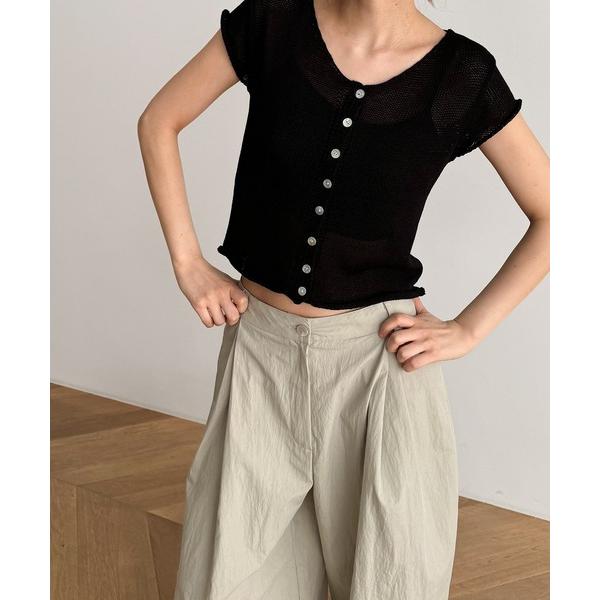 カーディガン El mar　半袖サマーニットカーディガン レディース の商品画像