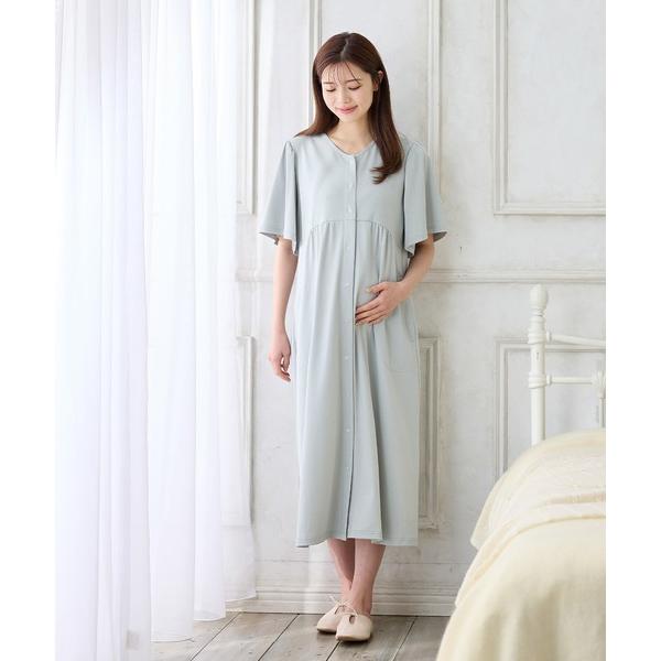 マタニティ 無地・フルーツプリントネグリジェ/ワンピースパジャマ（マタニティ/授乳服）授乳口付き 授乳楽々 妊婦服 産前・産後対応 の商品画像