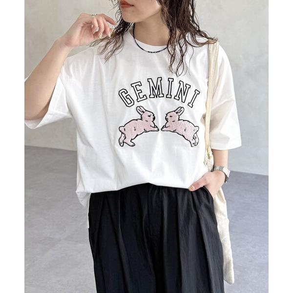 tシャツ うさぎサガラ刺繍ビッグT レディース の商品画像