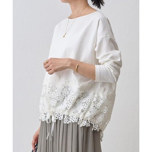 tシャツ 裾レースカットソー レディース の商品画像