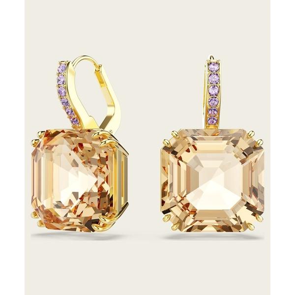 ピアス 「公式」「スワロフスキー」Millenia ドロップピアス ミックスカット， キャラメル， ゴールドトーン・プレーティング レディース メンズ の商品画像