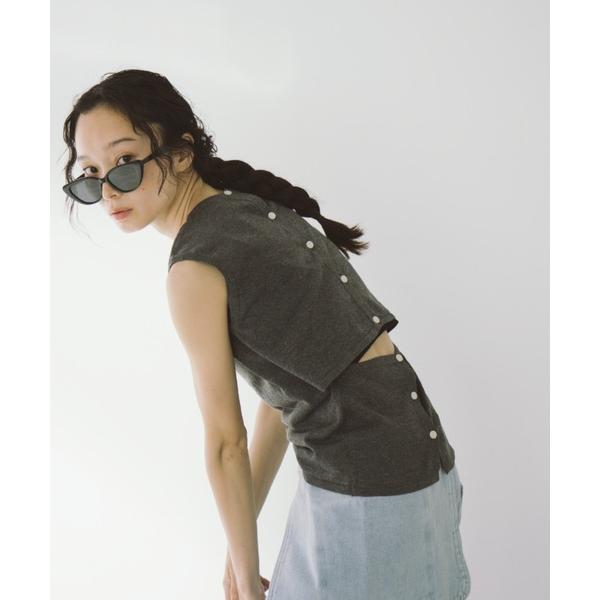 バックオープンノースリーブサマーニット レディース の商品画像