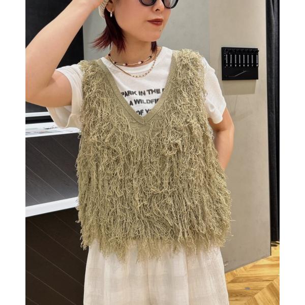 ベスト ジレ ライトグロッシーループフリンジNS/574592 レディース の商品画像